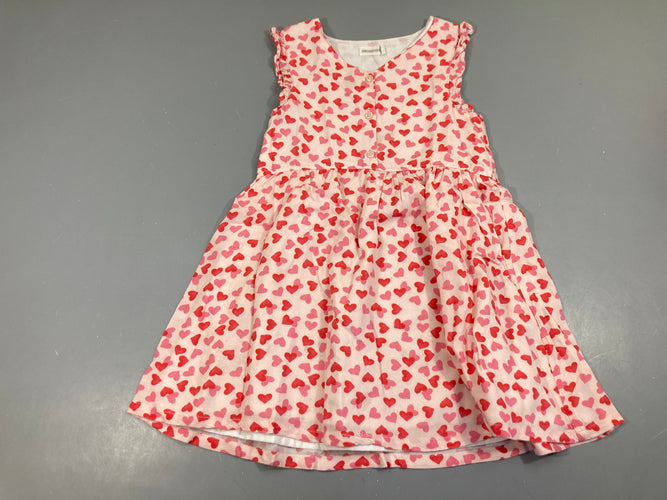 Robe s.m doublée rose coeurs, moins cher chez Petit Kiwi