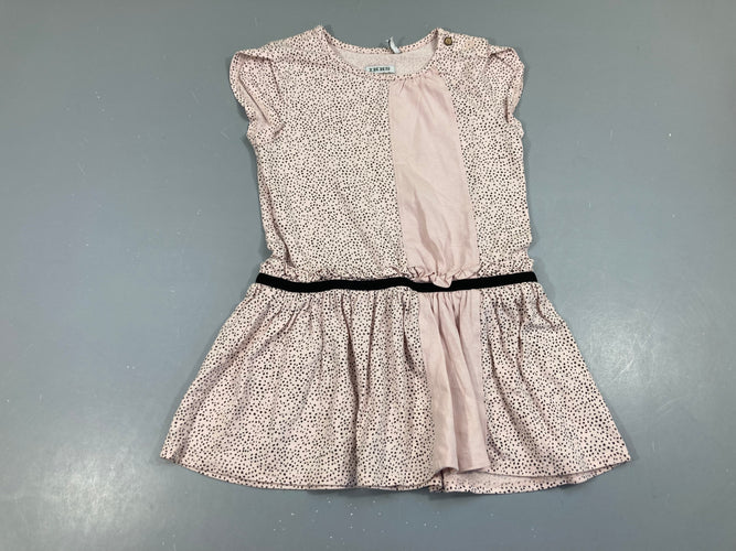 Robe m.c jersey rose clair points noirs, moins cher chez Petit Kiwi