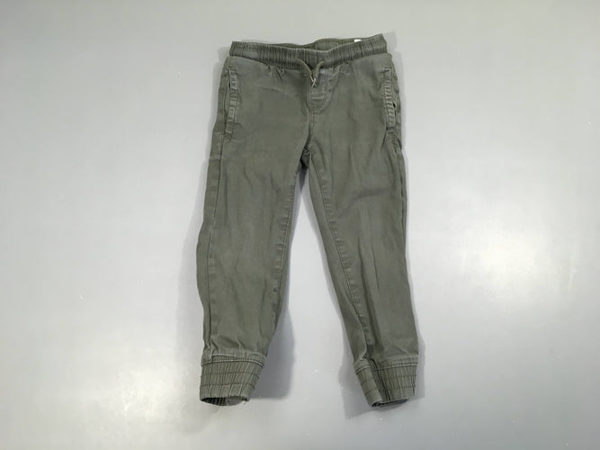 Pantalon kaki taille et chevilles élastiques, moins cher chez Petit Kiwi