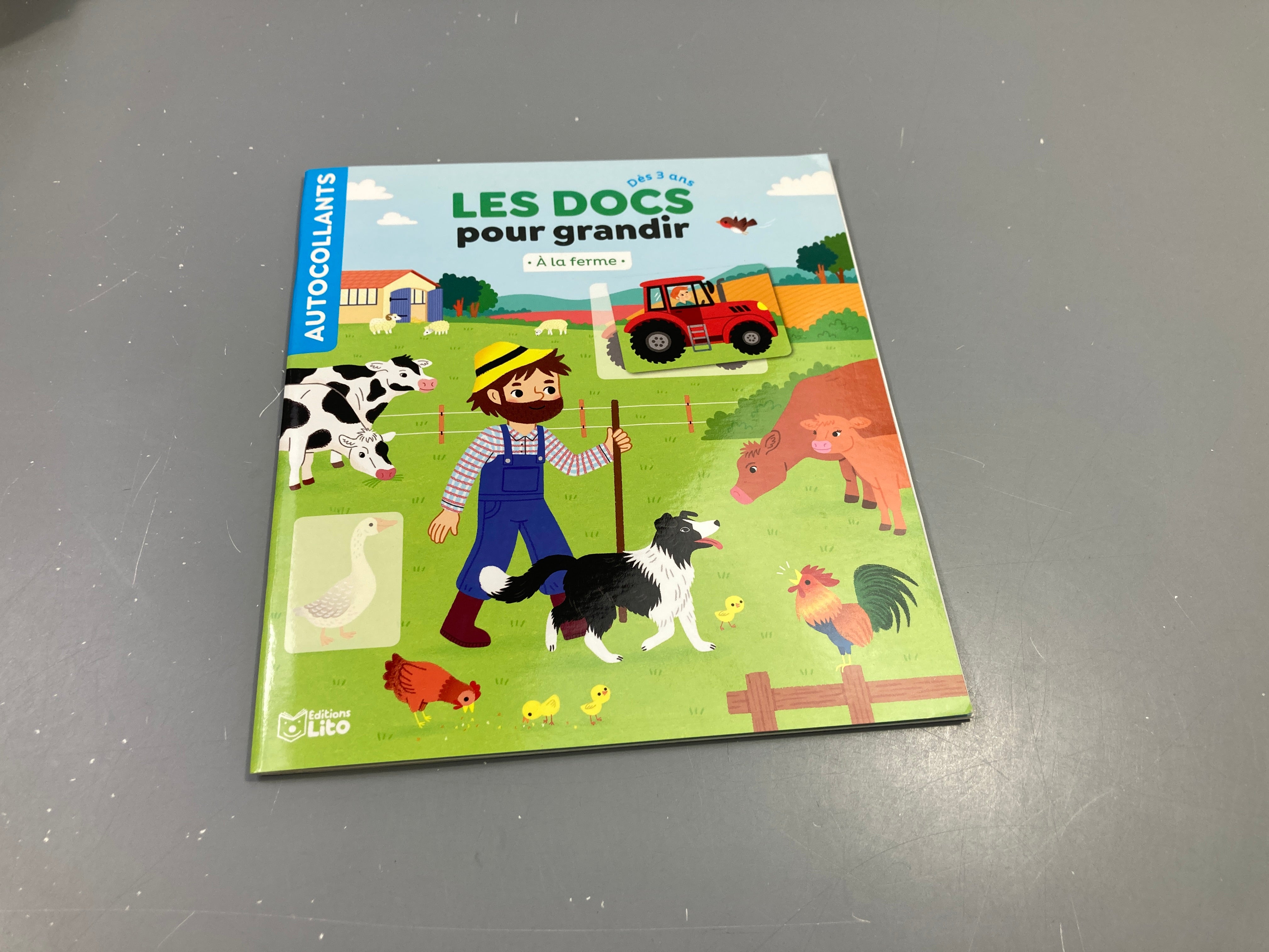 Les Docs pour grandir, à la ferme, avec autocollants, +3a