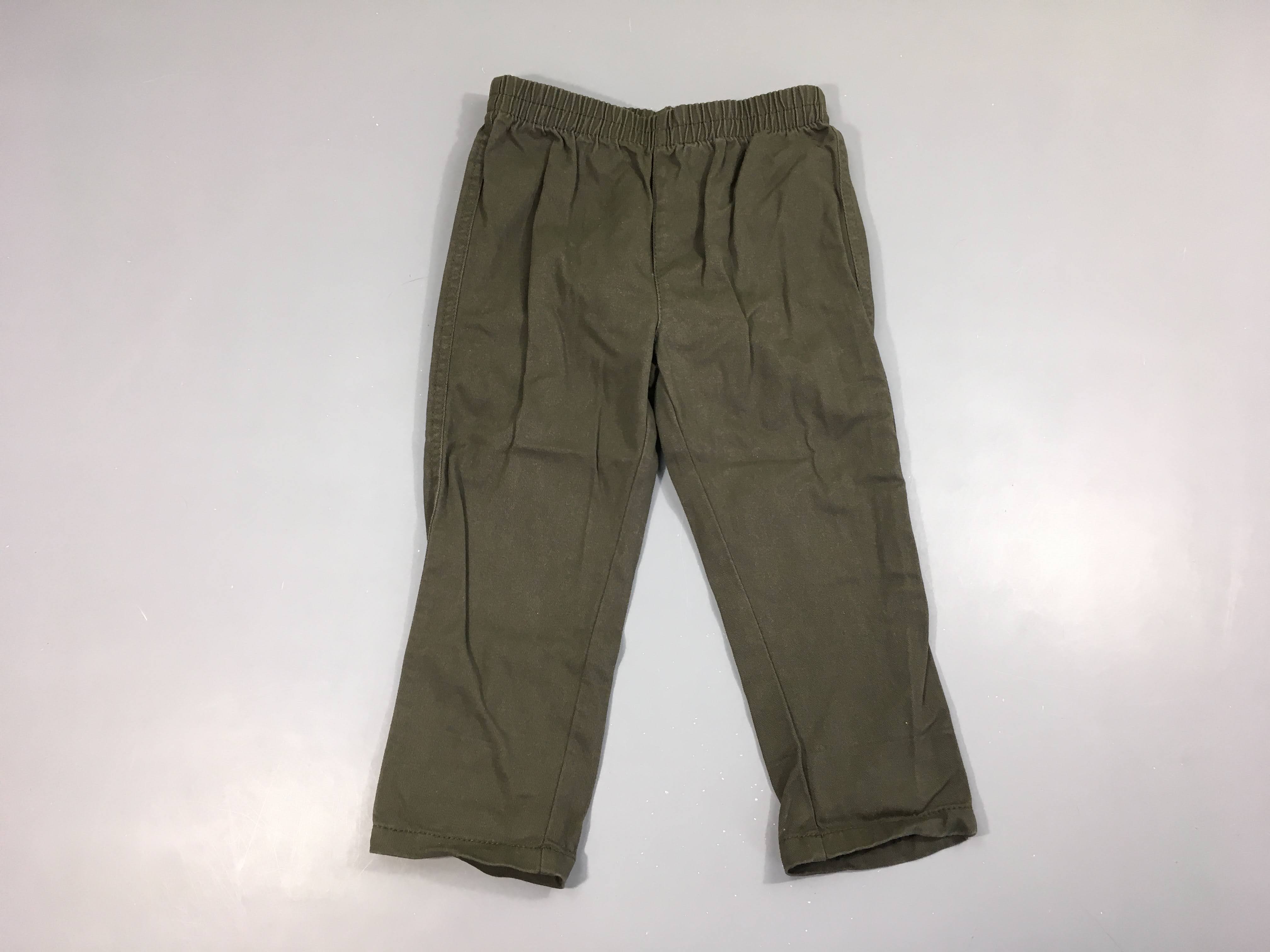 Pantalon kaki foncé taille élastique