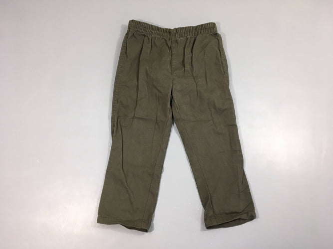 Pantalon kaki foncé taille élastique, moins cher chez Petit Kiwi