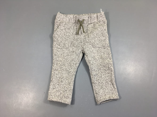 Pantalon molleton épais gris/blanc chiné, moins cher chez Petit Kiwi