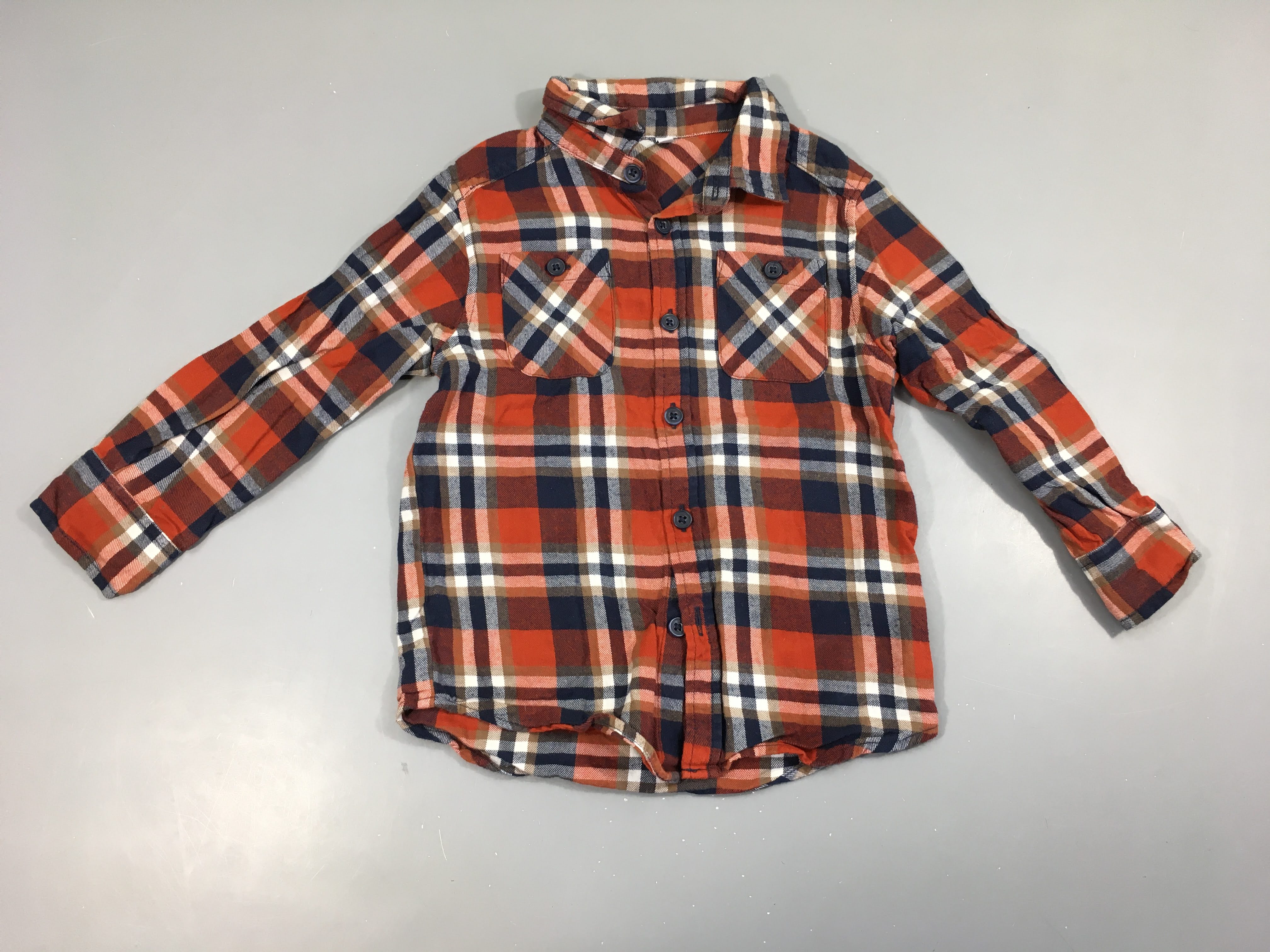 Chemise m.l carreaux rouge/bleu/brun