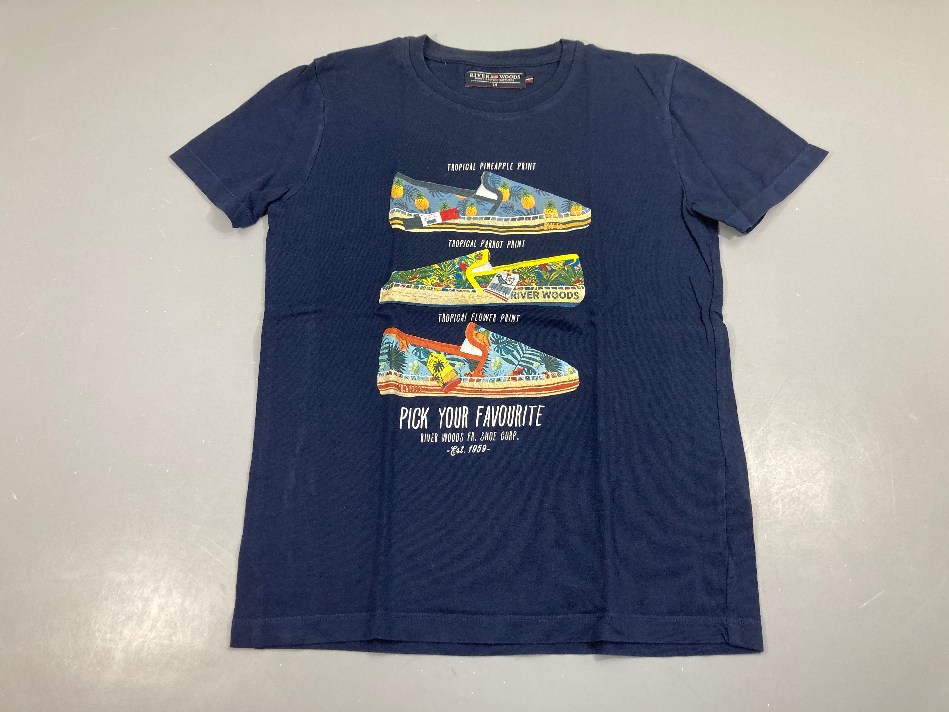 T-shirt m.c bleu foncé espadries