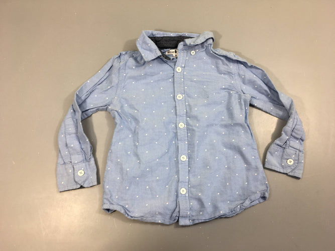 Chemise m.l bleu clair pois, moins cher chez Petit Kiwi