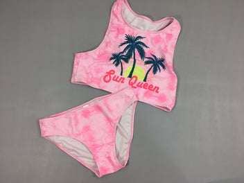 Tankini rose tie & dye palmier sun queen