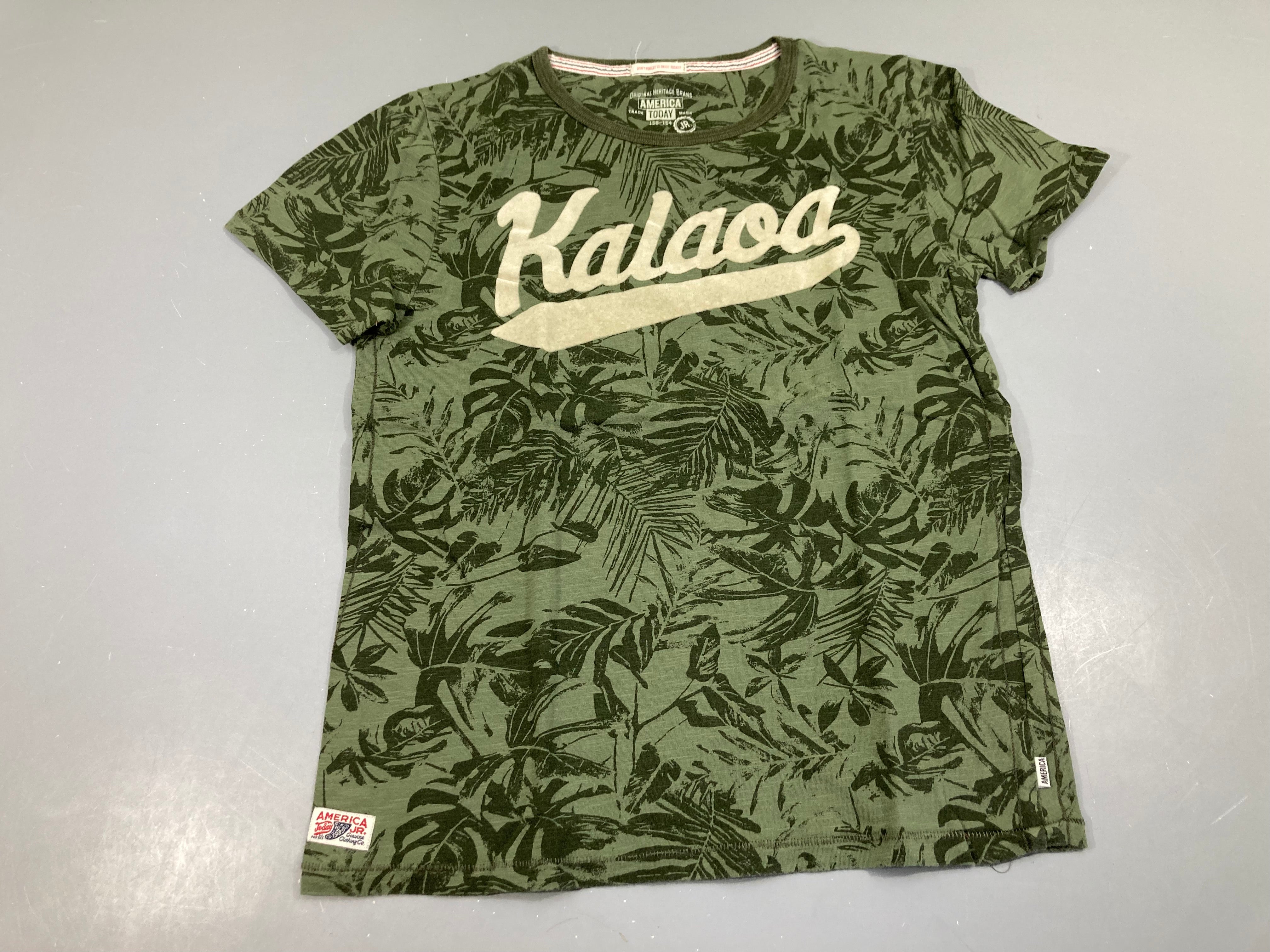 T-shirt m.c vert feuillage Kalaoa Légèrement bouloché