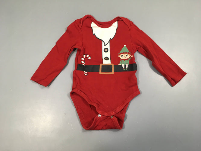 Body m.l rouge Noël, moins cher chez Petit Kiwi