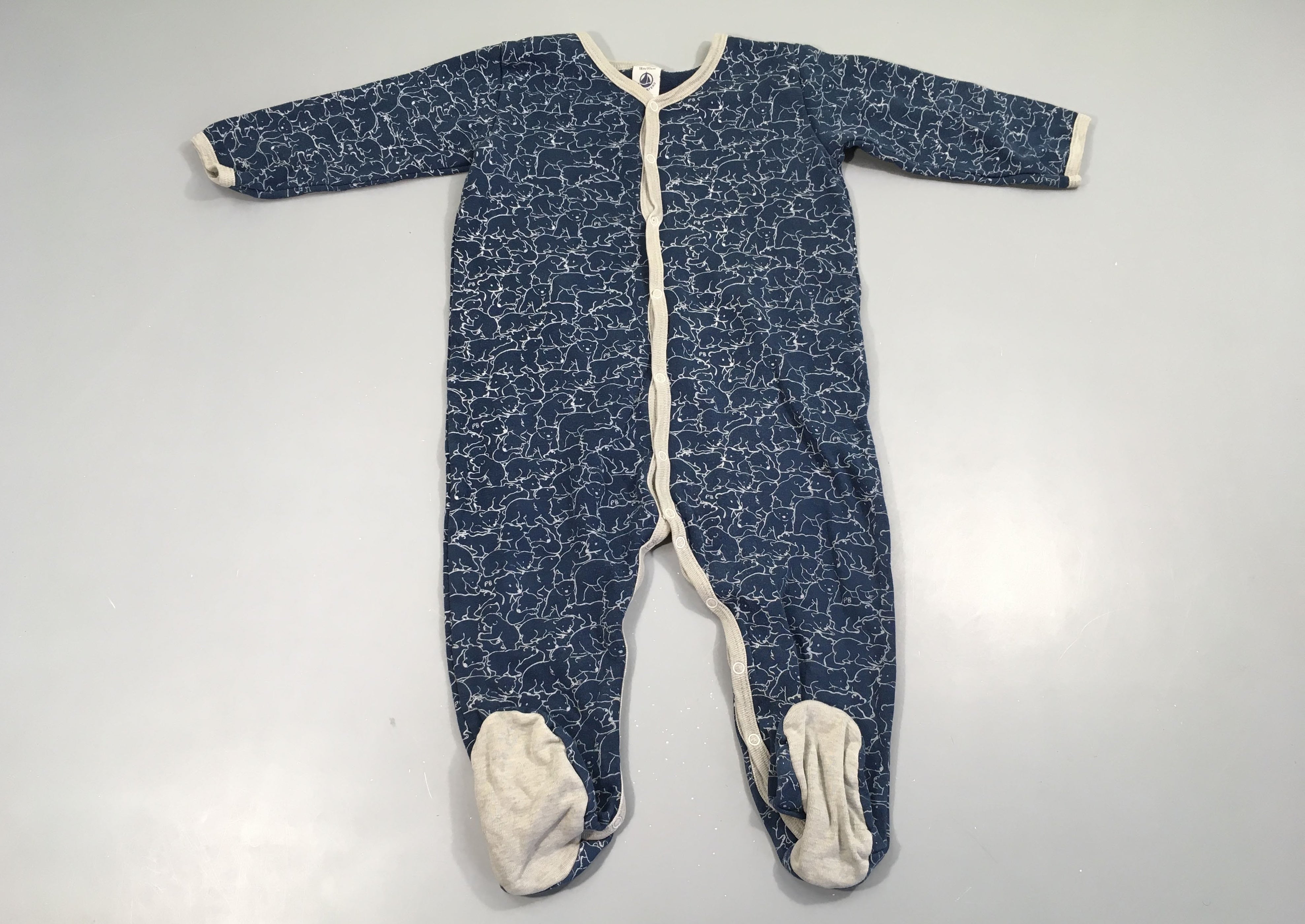 Pyjama jersey bleu foncé ours