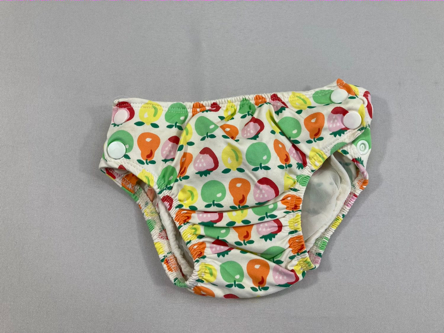 Popolino culotte de maillot blanc fruits, couche lavable L