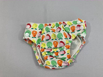 Popolino culotte de maillot blanc fruits, couche lavable L