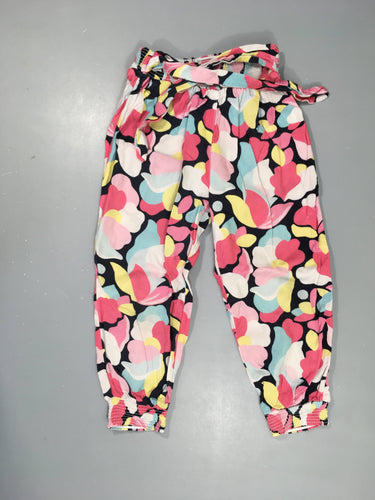 Pantalon fluide léger taille et chevilles élastiques motifs multicolores, moins cher chez Petit Kiwi
