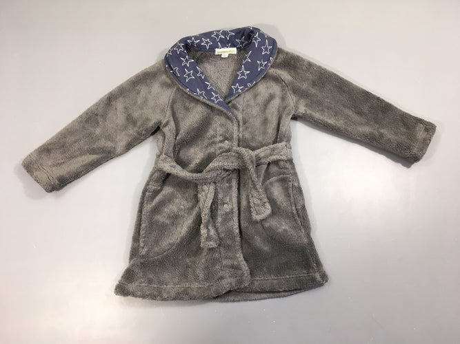 Peignoir velours gris étoiles, moins cher chez Petit Kiwi