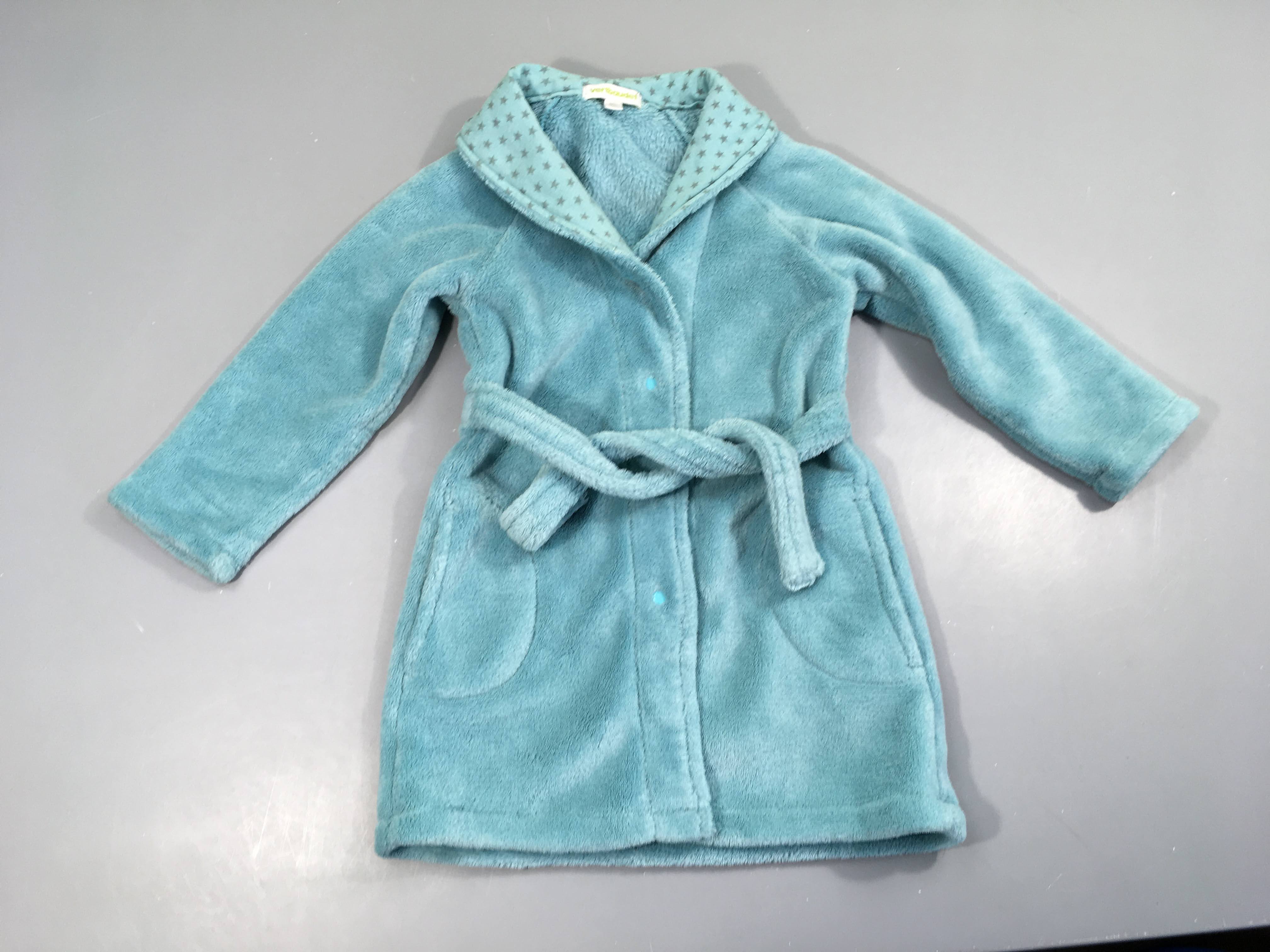 Peignoir velours bleu étoiles