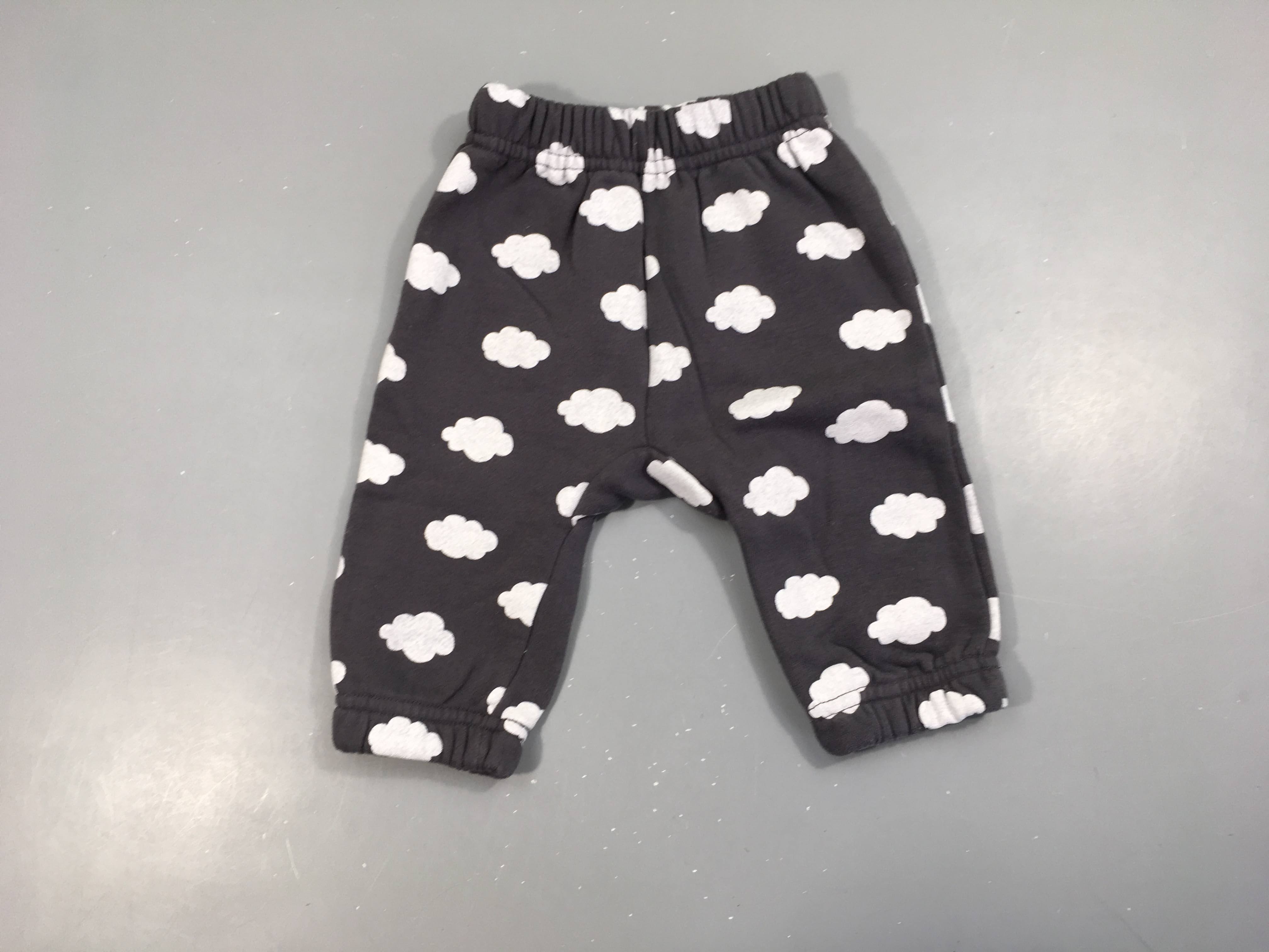 Pantalon molleton gris foncé nuages