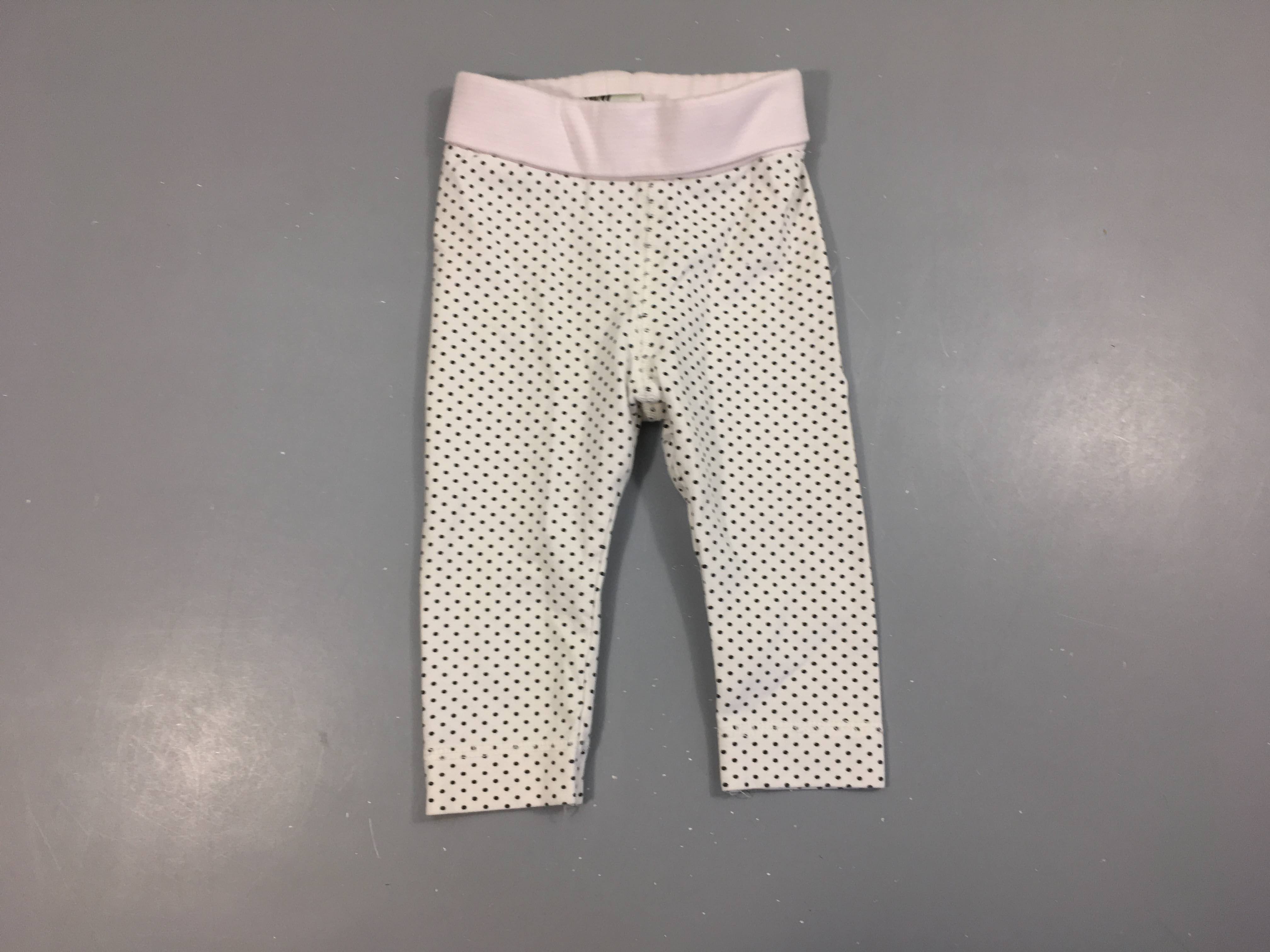 Pantalon jersey blanc pois