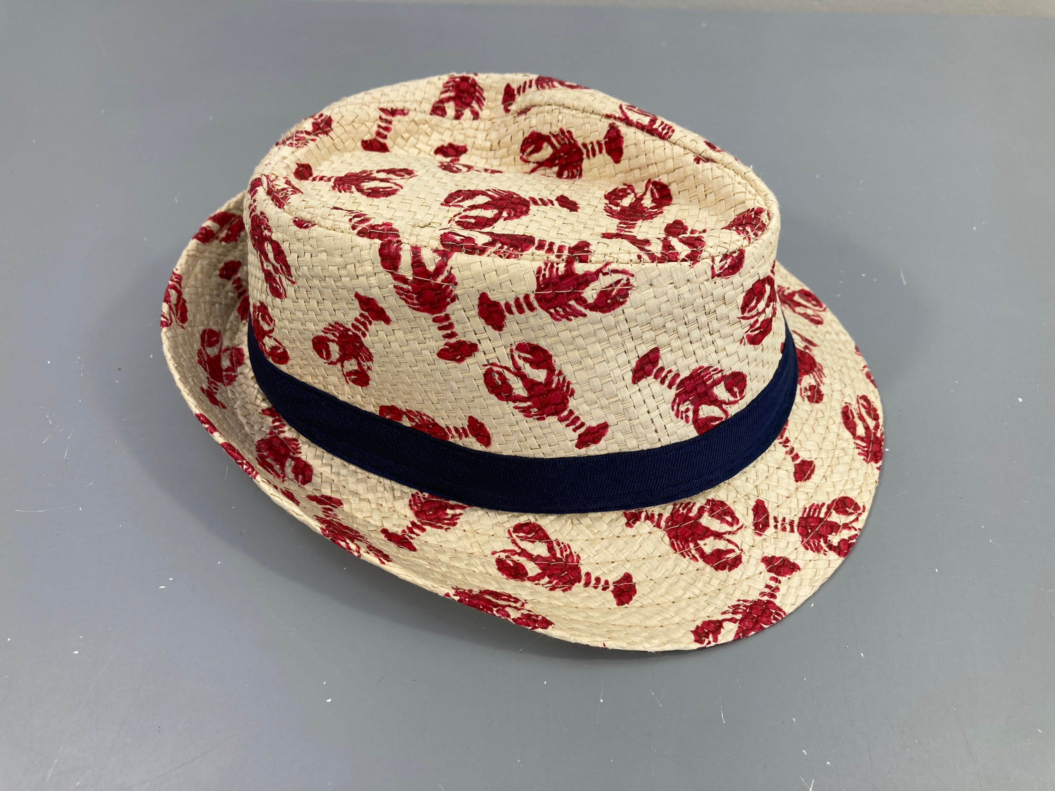 Chapeau Homards rouges 100% paille de papier 52cm