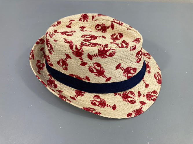 Chapeau Homards rouges 100% paille de papier 52cm, moins cher chez Petit Kiwi