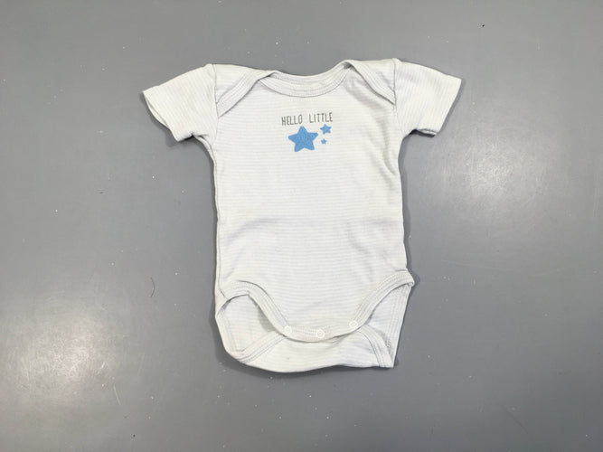 Body m.c rayé blanc/bleu étoiles, moins cher chez Petit Kiwi