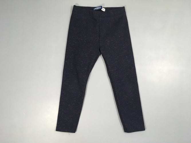 Legging épais bleu foncé pailleté, légèrement bouloché, moins cher chez Petit Kiwi