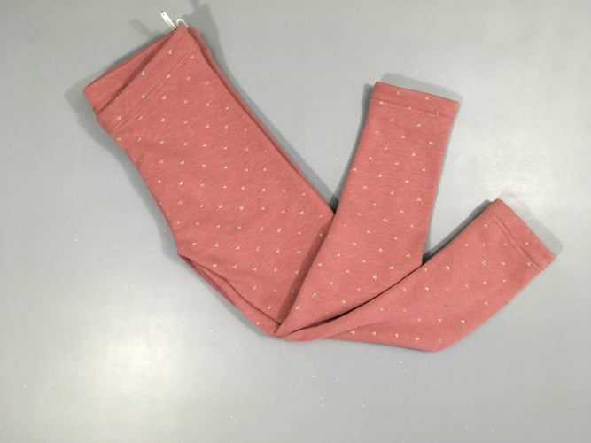 Legging épais molleton rose coeurs, moins cher chez Petit Kiwi