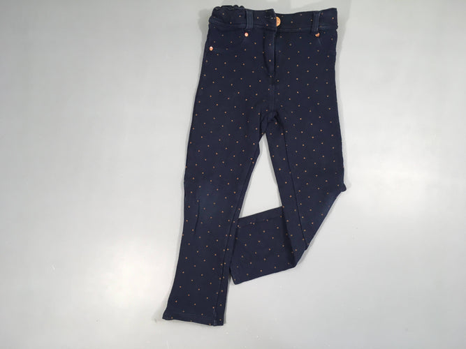 Pantalon molleton bleu foncé étoiles, légèrement bouloché, moins cher chez Petit Kiwi