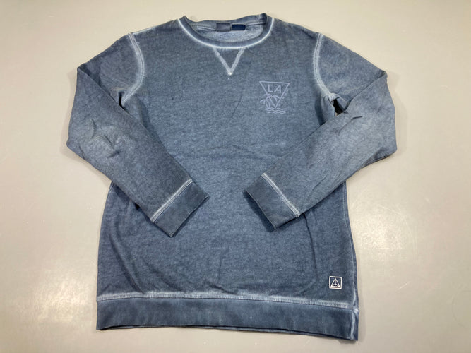 Sweat bleu effet délavé LA -Manguun, moins cher chez Petit Kiwi