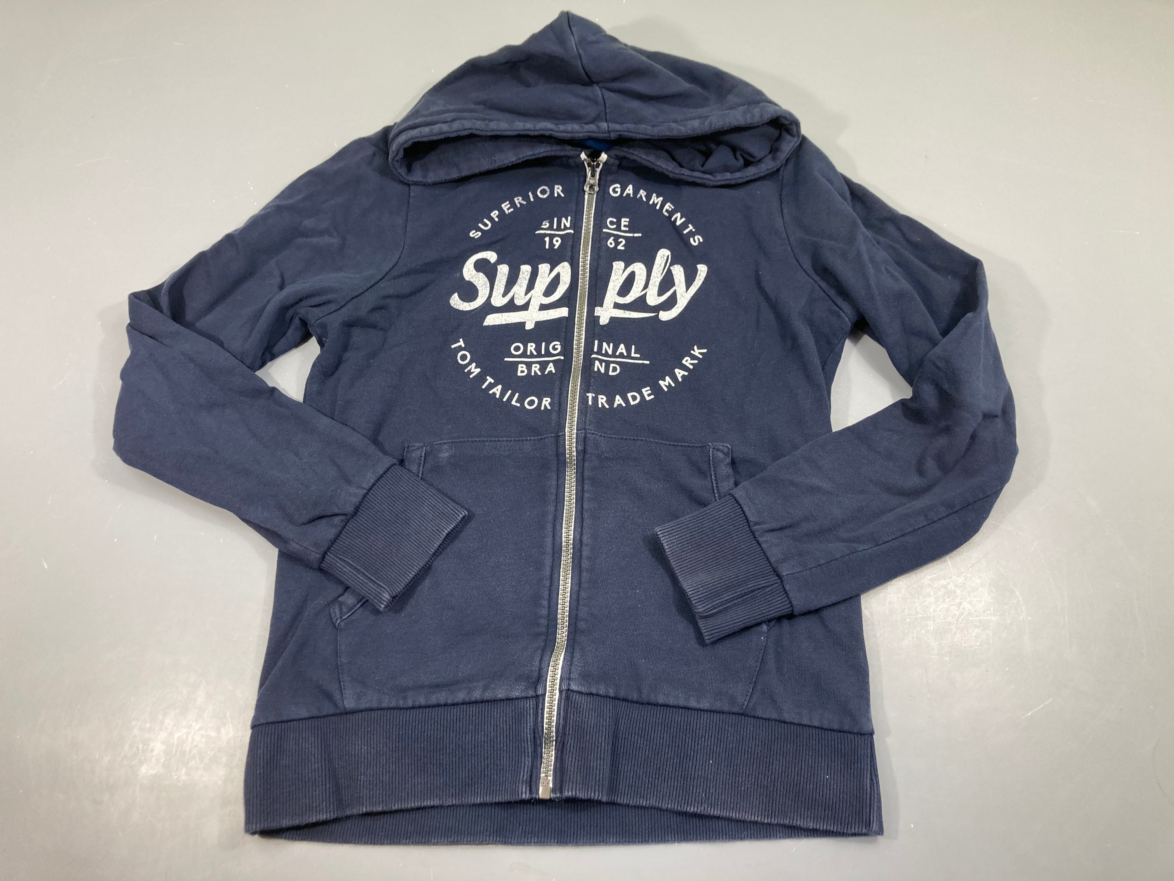 Sweat zippé à capuche bleu foncé  Fitted Supply