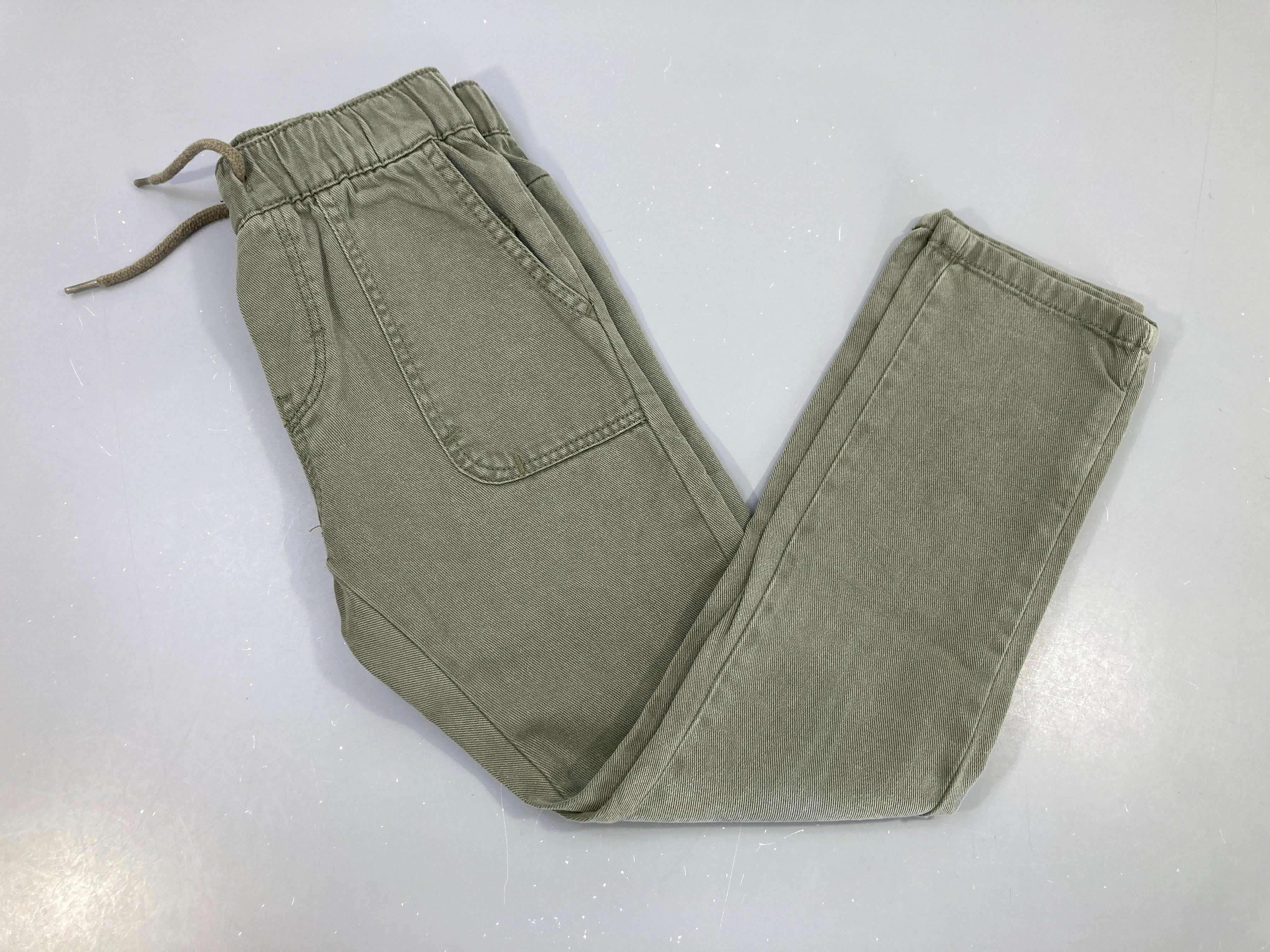 Pantalon toile  kaki Regular Milo taille élastique