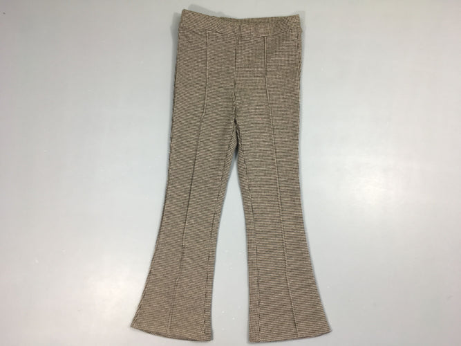 Pantalon molleton evasé pied de poule beige/noir, moins cher chez Petit Kiwi