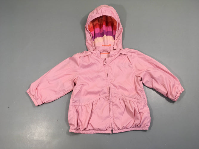 Veste légère rose à capuche, moins cher chez Petit Kiwi