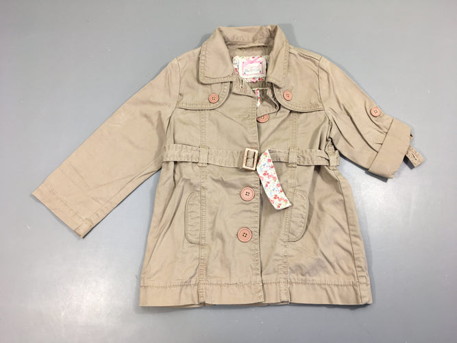 Veste beige style trench, moins cher chez Petit Kiwi