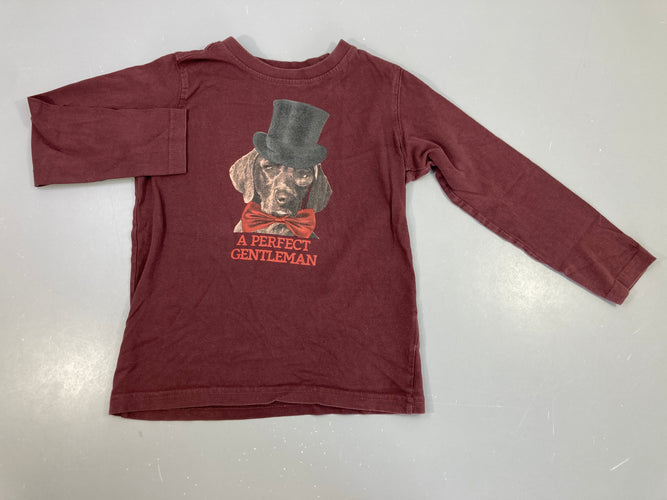 T-shirt m.l bordeau Chien, moins cher chez Petit Kiwi