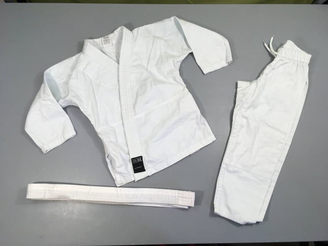 Kimono judo blanc avec ceinture, 110, moins cher chez Petit Kiwi