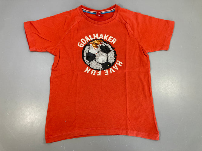 T-shirt m.c rouge sequins balon, moins cher chez Petit Kiwi