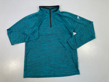 T-shirt m.l de sport vert chiné col zippé