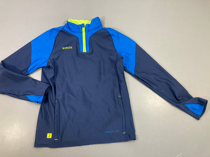 Sweat de Foot Viralto 1/2 zip bleu Kipsta, moins cher chez Petit Kiwi