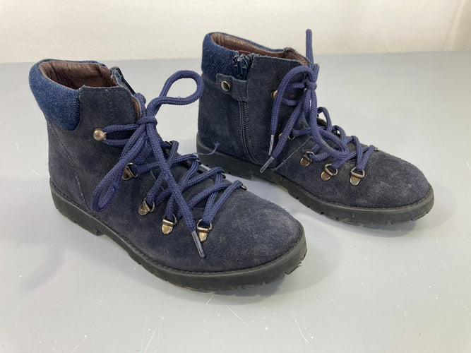 Bottines daim bleu, moins cher chez Petit Kiwi