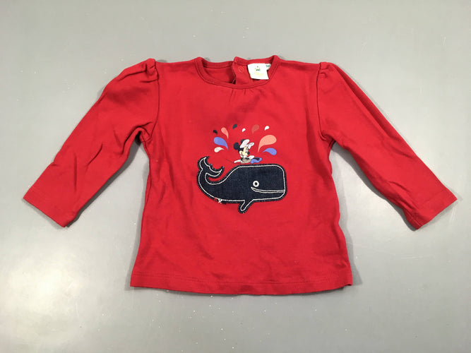 T-shirt m.l rose vif Minnie baleine, moins cher chez Petit Kiwi