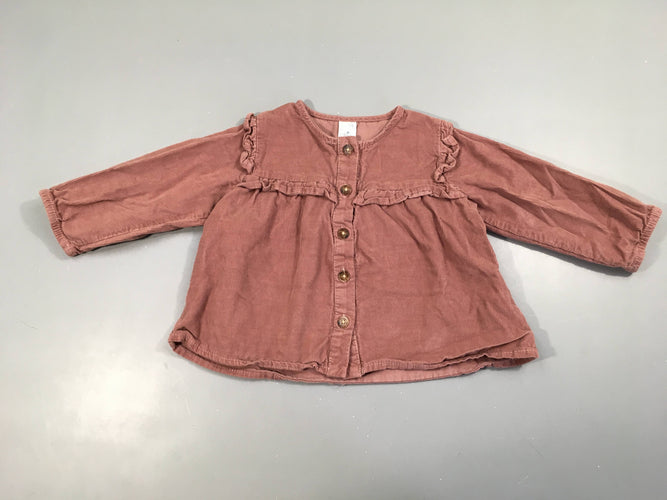 Chemisier velours côtelé parme, moins cher chez Petit Kiwi