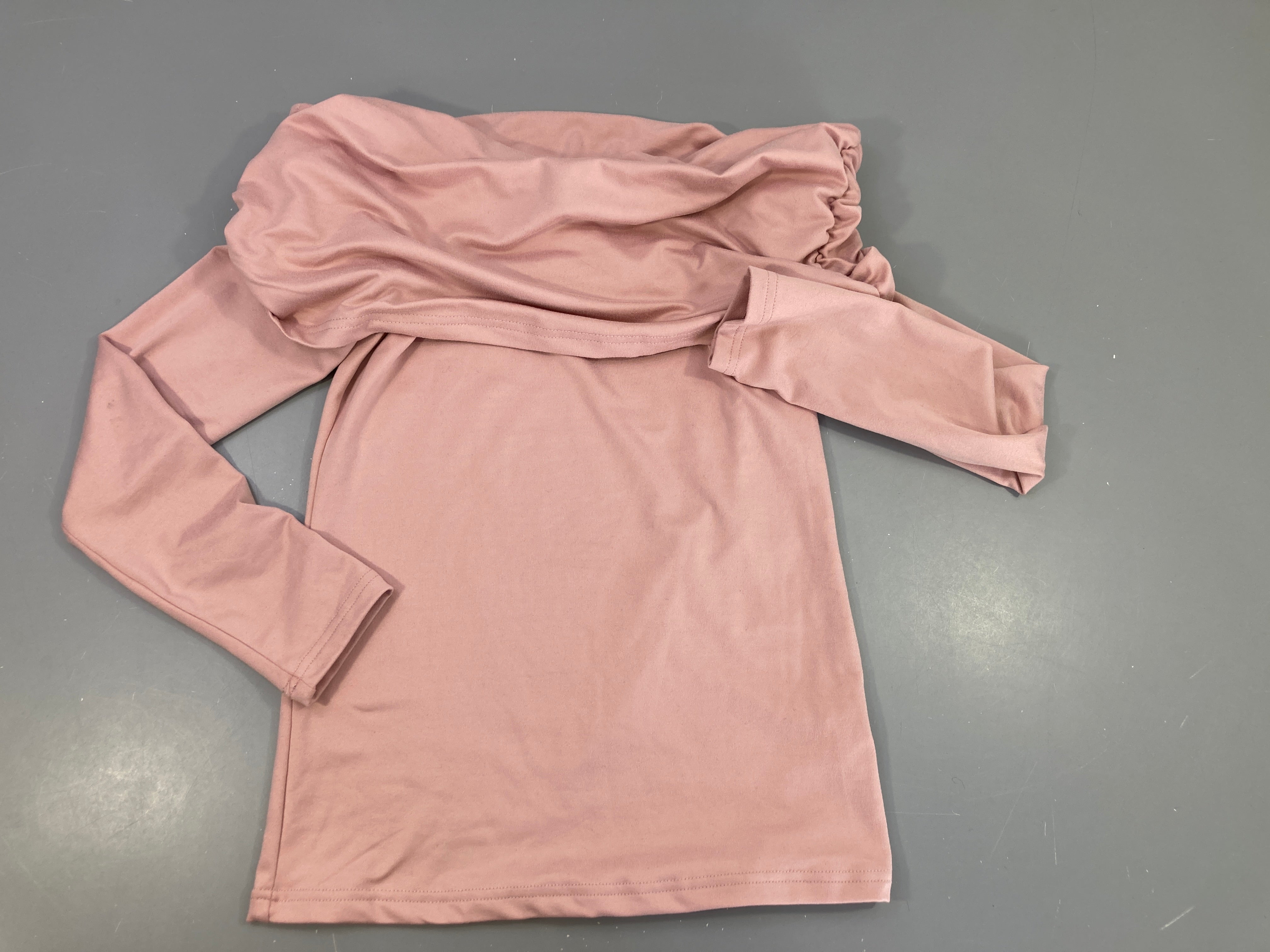 T-shirt m.l col retombant sur épaules vieux rose Petite tache manche