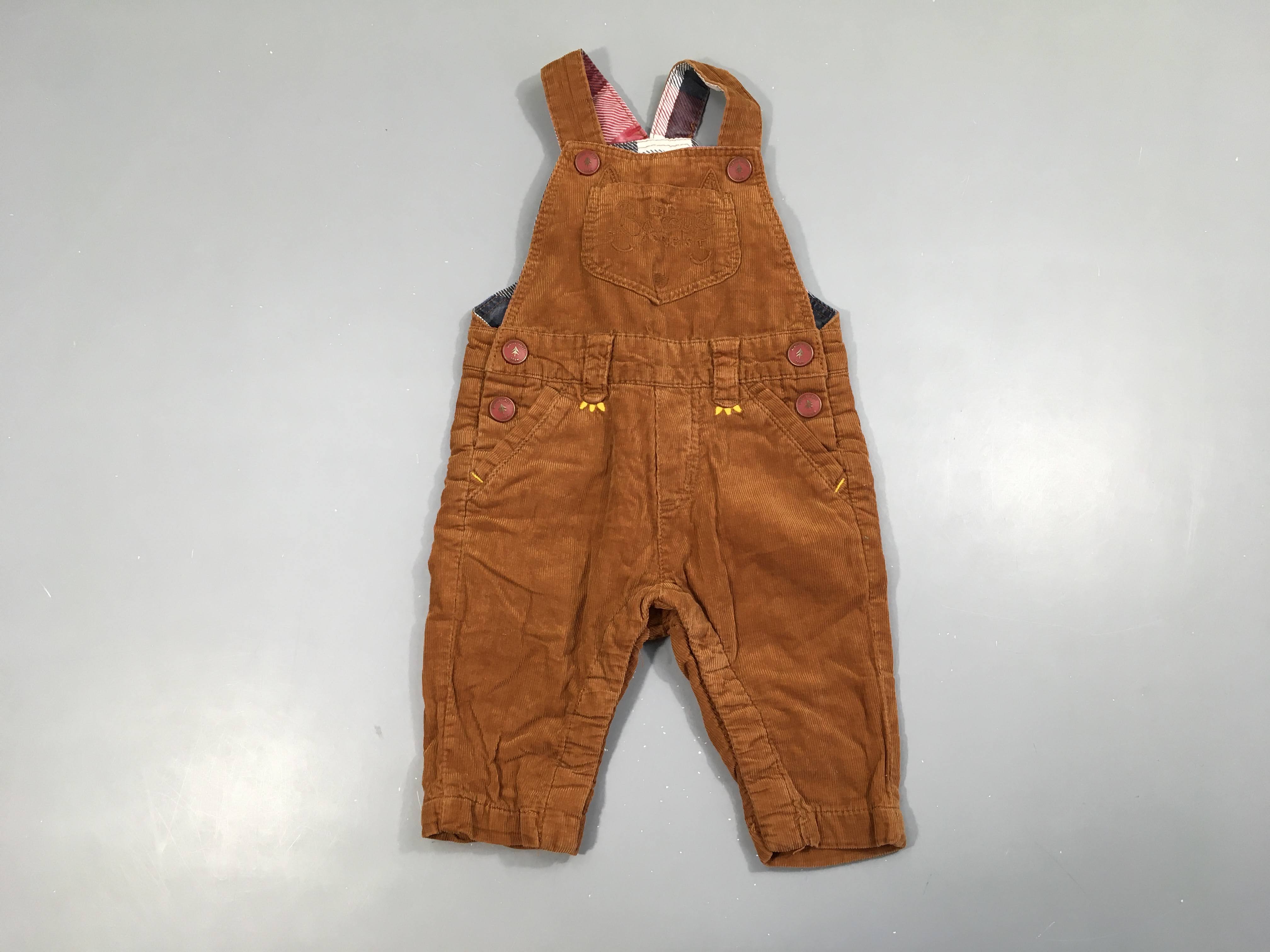 Salopette velours côtelél brun