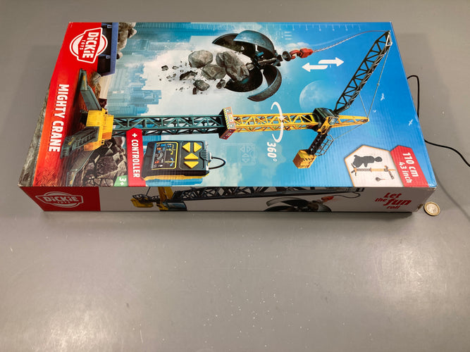 Dickie Toys - Mighty Crane (110 cm) - grande grue de jeu avec rotation à 360°, moins cher chez Petit Kiwi