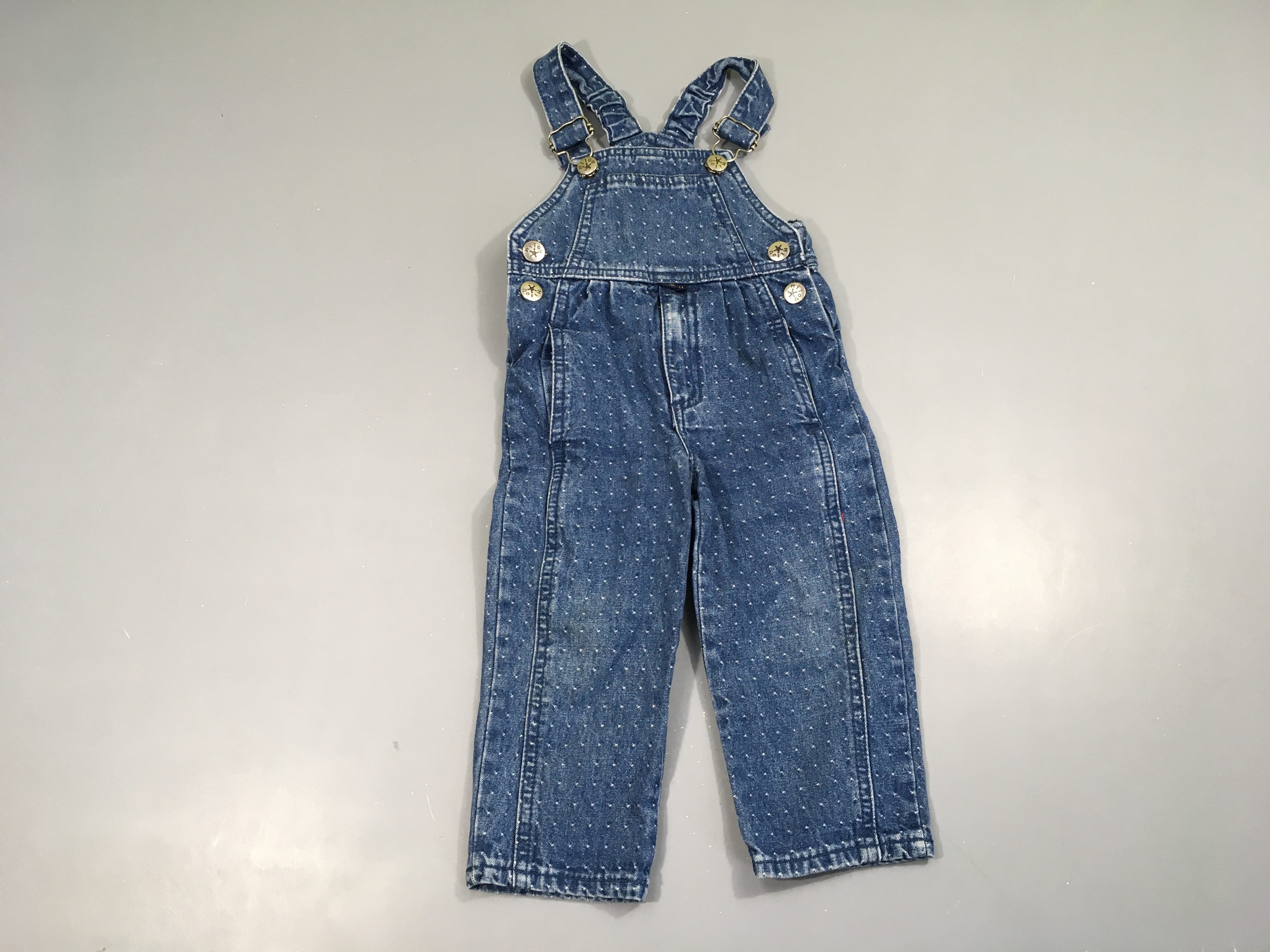 Salopette jean pois blancs