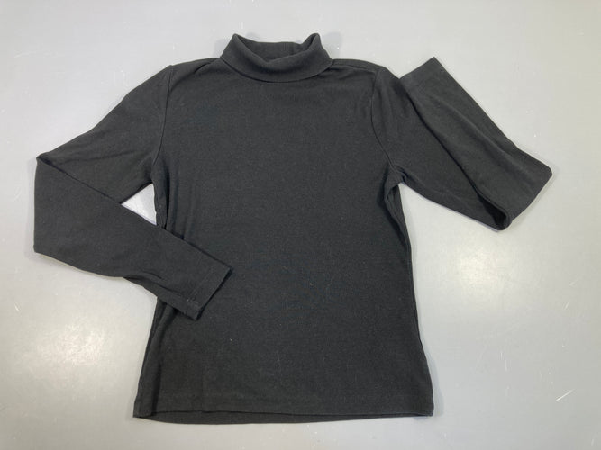 T-shirt m.l col montant noir côtelé finement, moins cher chez Petit Kiwi