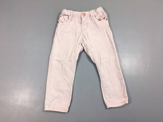 Pantalon velours côtelé rose pâle, moins cher chez Petit Kiwi