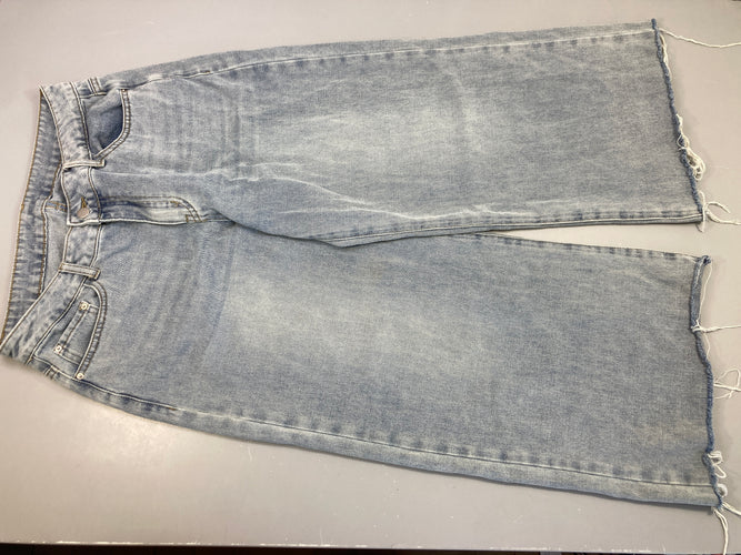 Jeans taille basse style baggy effet effiloché bas, moins cher chez Petit Kiwi