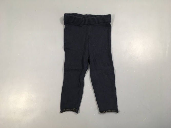 Pantalon mailles bleu marine liseret irisé, moins cher chez Petit Kiwi