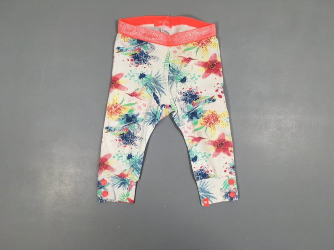 Legging blanc oiseaux taille orange, moins cher chez Petit Kiwi